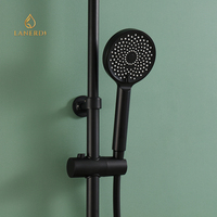 Ensemble de robinets de colonne de salle de bain de luxe, effet pluie, noir, robinet de douche, système de mélangeur, fabricant ducha douche