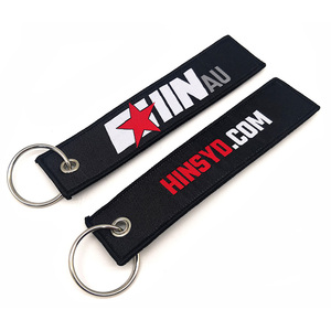 Trung Quốc Nhà Máy Custom Chuyến Bay Thêu Keychain Dệt <span class=keywords><strong>Key</strong></span> Tag Với Logo Của Riêng Bạn - Product Image 1