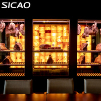 Réfrigérateur de maturation à sec de luxe personnalisé SICAO, réfrigérateur à viande de bœuf vieillie à sec, congélateur en acier inoxydable 304