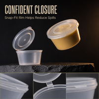 Gobelets à sauce en plastique grande capacité de 4 oz pour vinaigrettes et accompagnements, contenants à condiments jetables pour traiteur