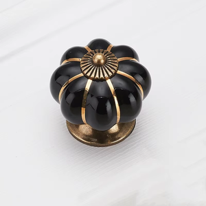 Pastoral Cartoon Multi Color Single Hole Children <strong>Bedroom</strong> Cabinet <strong>Door</strong> Drawer Ceramic Pumpkin Shape Style <strong>Knob</strong> - Product Image 1