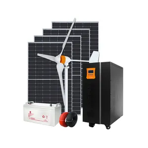 최고의 품질 지속 가능한 전력 시스템 5000 와트 정원 조명을위한 소형 풍력 태양열 발전기