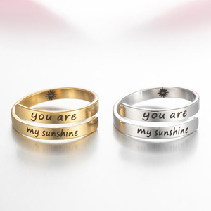 Anillo de moda, joyería de inspiración, regalo de joyería para mujer, "I Am <span class=keywords><strong>Enough</strong></span>", anillos grabados clásicos, anillo giratorio ajustable con envoltura en espiral - Product Image 5