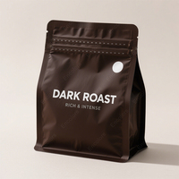 Sacs d'emballage personnalisés imprimés pour café et lait, 250g/500g, anti-odeur, réutilisables, avec fermeture éclair latérale, fond plat, en PET/AL/PE