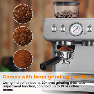 New Arrival Metal Professional Semi-Automatic <b>Portable</b> 20 Bar Commercial Espresso Machine with Grinder for Household & Hotel Use - Product Image 4