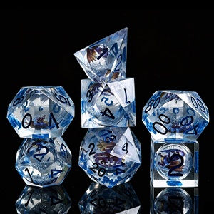 Lot de 7 dés polyédriques en résine liquide <span class=keywords><strong>Dragon</strong></span> à bords tranchants pour D&D RPG – Vente en gros - Product Image 2