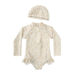 Nuevo traje de baño de una pieza de secado rápido Ins Sunscreen para niñas lindas con mangas largas traje de baño para bebés para niños - Product Image 6