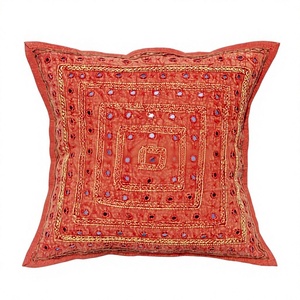 Customizable Pure Cotton Cushion Vibrant Orange <b>Throw</b> Pillow Case <b>for</b> Home Decoration100% Pure Cotton Orange Cushion Cover - Product Image 2