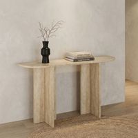 Table console moderne en pierre naturelle beige, marbre et travertin pour chambre, salle à manger, entrée, couloir, salon - Écologique et durable