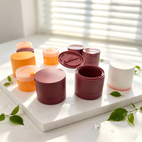Pot à crème vide en PP rouge bordeaux mat de 100g/200g avec couvercle à clapet et spatule à masque, à large ouverture, personnalisable avec logo pour cosmétiques OEM/ODM – Vente en gros