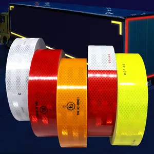 制造商定制醒目红色和白色金属化警告安全透明灯点贴纸复古反射器反光带