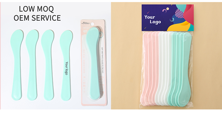 Custom Logo Clay Mask Brush Cream Mud Face Mask Brush Durable OEM Plastic Spatulas Cosmetic Applicator