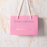 Sac en papier de luxe avec impression laser brillante, personnalisé, pour cadeaux, cosmétiques, shopping, avec poignée en ruban