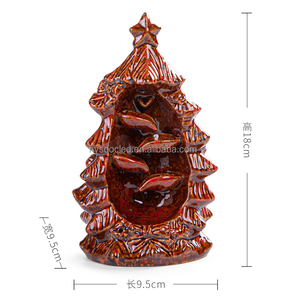 Bruciatore di Incenso a Riflusso Natalizio, Ornamenti per Albero di Natale in Ceramica, Bruciatore di Incenso Zen in Argilla Viola, Diffusore di Aromi - Product Image 5