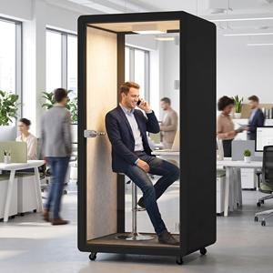Cabina Ufficio Insonorizzata Moderna per Riunioni, Personalizzabile in Dimensioni e Colore, con Illuminazione LED e Isolamento Acustico per Chiamate Telefoniche e Registrazioni - Product Image 2