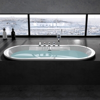 Baignoire autoportante en acrylique |   Forme ovale, design moderne, garantie de 3 ans |   Nécessite des carreaux personnalisés pour le contour, variété de couleurs