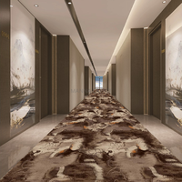 Tapis imprimé mural en nylon tissé à la machine, motif personnalisé, ignifuge, pour couloir et hall d'hôtel, à prix réduits