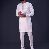 Ensemble Abaya 2 pièces pour homme, styles africains musulmans, grandes tailles XS-2XL, costume de loisirs pour mariages, banquets, dîners, tenue de marié