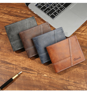 กระเป๋าสตางค์หนัง PU สำหรับผู้ชายกระเป๋าสตางค์ธุรกิจแบบสั้นเปิดปิด RFID การปิดกั้น - Product Image 2