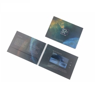 Carte de brochure vidéo noire A5 de 5.0 pouces avec livre vidéo numérique LCD personnalisé pour le salon d'affaires