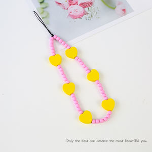 2025 New Wooden Love Beaded Mobile Phone Chain Anti-Fall Wrist Strap Mobile Phone Shell Jewelry Pendant Hand Rope Female Pendant - Product Image 4