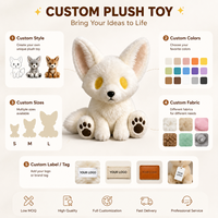 Peluche personnalisée renard blanc aux yeux jaunes, super douce, anti-stress, vente directe usine, fabricant OEM ODM, polyester coton PP