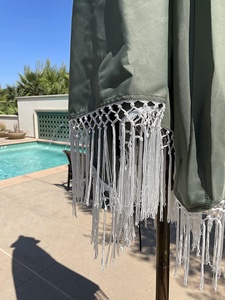 Parapluie de remplacement de 9 pieds 8 nervures UNIQUEMENT avec gland cantonnière bohème luxueuse pour la décoration extérieure, le divertissement et la piscine - Product Image 4