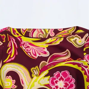 2025 nuovo abito Casual da donna con girocollo a maniche lunghe a campana con stampa floreale Paisley, cravatta in vita naturale per uscite estive quotidiane - Product Image 4