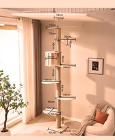 Arbre à chat en bois écologique de luxe, mignon, avec 4 niveaux et emballé dans un carton