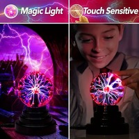 Vente en gros de décorations magiques créatives, lampe à globe plasma sensible au toucher pour anniversaire, boule électrique plasma de 3 pouces pour les fêtes