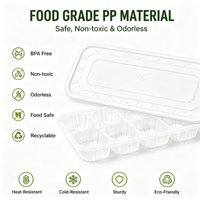 Boîte d'emballage alimentaire jetable transparente personnalisable, sûre, pour aliments congelés, recyclable, de qualité alimentaire, sans BPA, boîtes en plastique pour l'emballage alimentaire