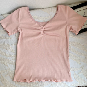 <span class=keywords><strong>Brandy</strong></span> BM, nueva <span class=keywords><strong>ropa</strong></span> de entrenamiento de baile para adultos de verano para mujeres, camiseta de manga corta con cuello en V para Yoga, <span class=keywords><strong>ropa</strong></span> de baile de punto adelgazante - Product Image 6