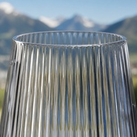 Tasse à thé en verre plissé de 460 ml, élégante, à nervures verticales, pour thé vert et jus, adaptée aux thés haut de gamme, OEM/ODM