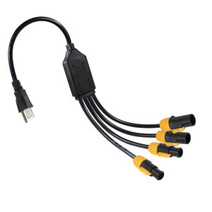 <span class=keywords><strong>3.3</strong></span> FT 1.0MM2 penggantian 4 in 1 US 3pin steker laki-laki ke 4 X powercon splitter powerleads con Amerika Canada1 untuk 2 perpanjangan lead - Product Image 3