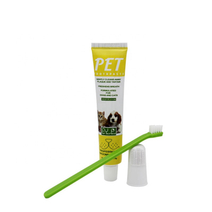 Ensemble de soins dentaires pour chien portable 3 en 1 Brosse à dents en plastique facile à utiliser avec du caoutchouc souple et du dentifrice - Product Image 2