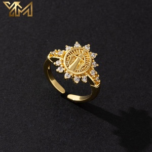 YM Hochwertiger Religiöser Jungfrau Maria <span class=keywords><strong>Ring</strong></span> in Rund/Oval/Herzform, Offener Verstellbarer <span class=keywords><strong>Ring</strong></span> für Damen und Herren, Vintage Fingerschmuck Accessoires - Product Image 5