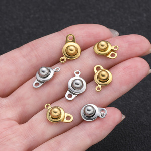 Stainless Steel <b>Snap</b> Clasps Round Gold Silver For <b>Bracelet</b> Making Jewelry Findings AC4752 - Product Image 4