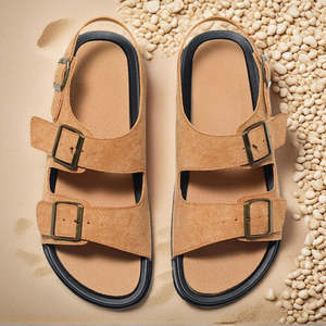 Sandalias de Hombre para Primavera/Verano con Cuero Esmerilado Metálico, Suela Suave Antideslizante, Zapatos Casuales, Nuevas Sandalias de Cuero para Hombre 2026 - Product Image 4