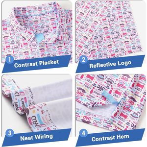 เสื้อกอล์ฟผู้ชายแขนสั้น แห้งเร็ว ระบายเหงื่อได้ดี พิมพ์ลาย คอปก - Product Image 4