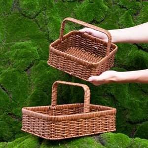Bolsos rústicos de ratán tejidos a mano, estilo montañero, platos para verduras y setas, y vajilla para restaurantes de hot pot. - Product Image 2