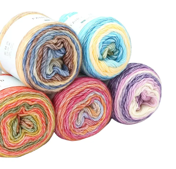 Cake Rainbow Thread Hand Woven DIY Medium Yarn Wool Gradient Render Crocheting