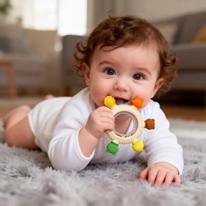 Mordedor de Silicona para Bebés, Sonajero de Silicona, Juguete de Dentición para Bebés de 6 a 12 Meses - Product Image 5