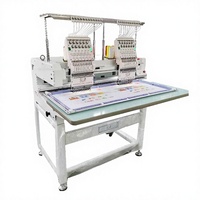 Machine à broder informatisée à 2 têtes plates avec 12 aiguilles, 1200 tr/min, fonctionnement automatique, neuve, garantie 1 an