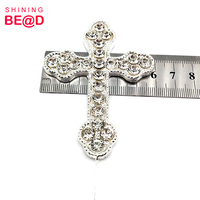Métal étincelant Dieu bénisse cristal strass croix gâteau Topper pour les mariages anniversaire baptêmes fête de pâques décoration fournitures