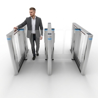 Barrière pivotante de contrôle d'accès RFID, code QR, empreinte digitale, tourniquet vertical électronique, moteur sans balais, acier inoxydable, IP66