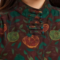 Kemeja Wanita Rajut Kerah Tegak Ramah Kulit dengan Kancing Model Katak, Pewarna Alami, 100% Sutra Mulberry Gambiered, Harga Pabrik