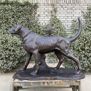 Estatua Personalizada TREVI Grandeur Nature Chien en Bronce |   Estatua Realista de Pareja de Perros para Decoración de Jardín, Chateaux y Villas - Product Image 2