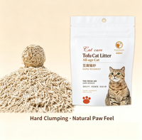 Litière pour chat en tofu naturel, parfum thé vert, agglomérante, biodégradable, en fibres de pois, vente en gros usine OEM