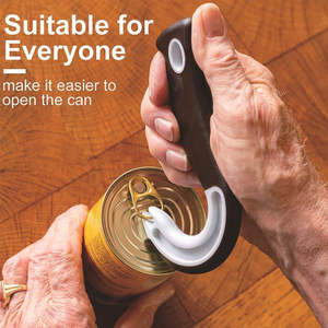 Abrelatas portátil en forma de J con agarre fácil, de plástico, antideslizante, para abrir tapas de frascos, herramienta multifuncional con anillo de tracción. - Product Image 5