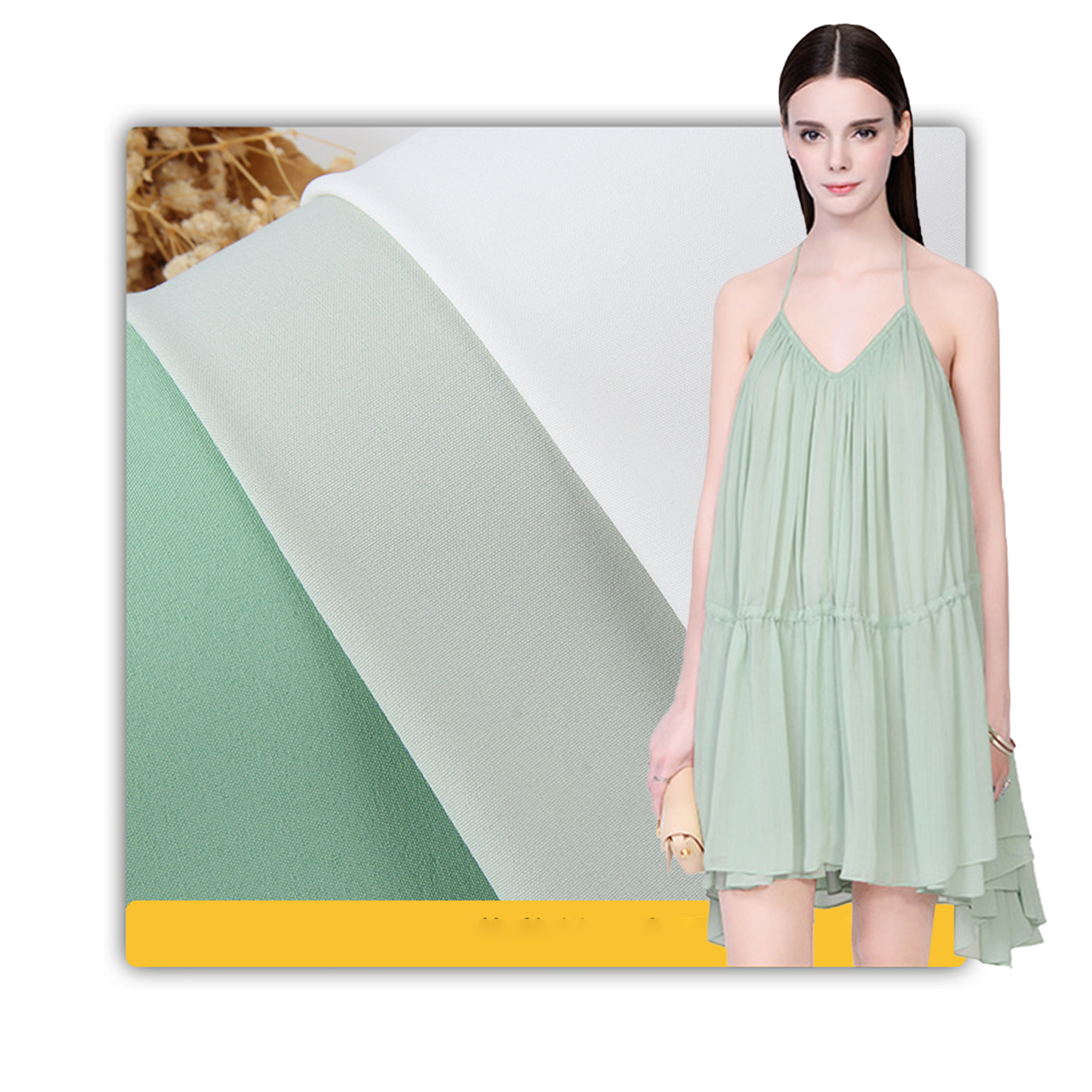 Новый стиль 2021 года, чистая натуральная окрашенная ткань, шифоновая ткань для женских платьев, возможна индивидуальная печать